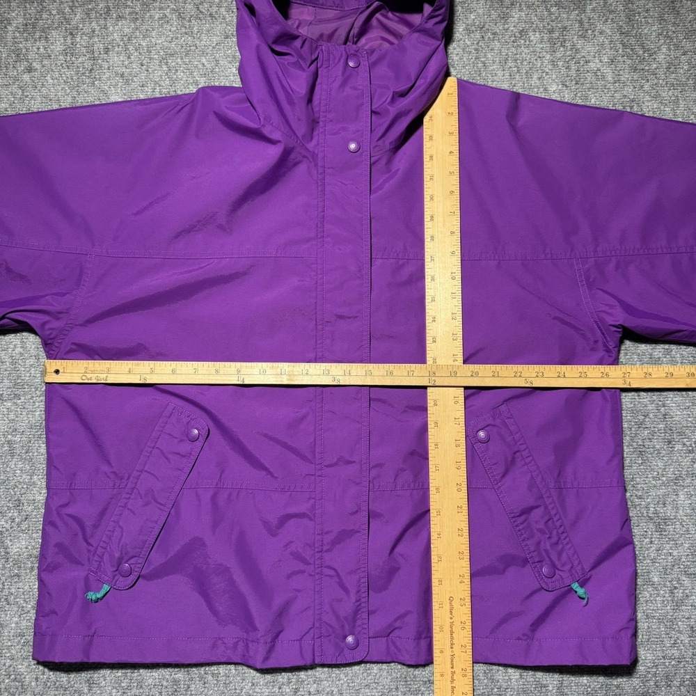 Vintage Eddie Bauer Jacket Mens XL Purple Teal Gore-Tex Hooded Rain Coat 90s - Picture 7 of 12